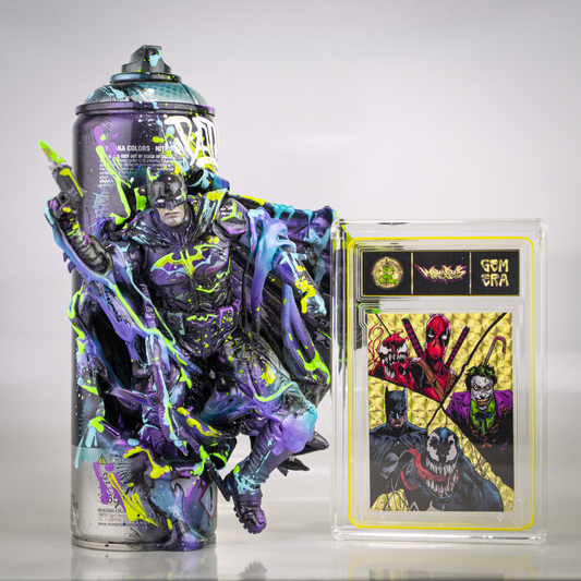 "FRACTURED BATMAN” - 9" MEGA BOMBER COLLAB W/GEM ERA COLLECTIBLE CARD