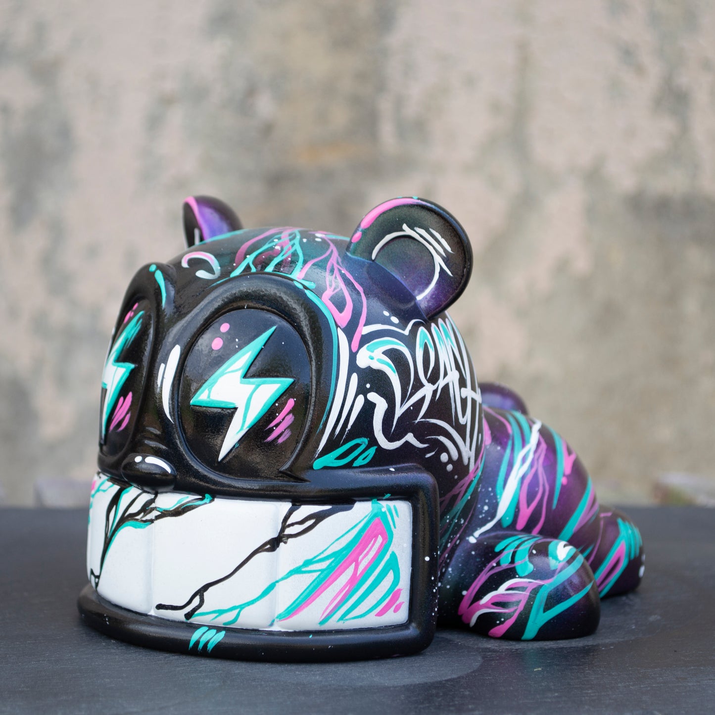 "FRACKED BLACK" 8" CUSTOM DESIGNER TOY